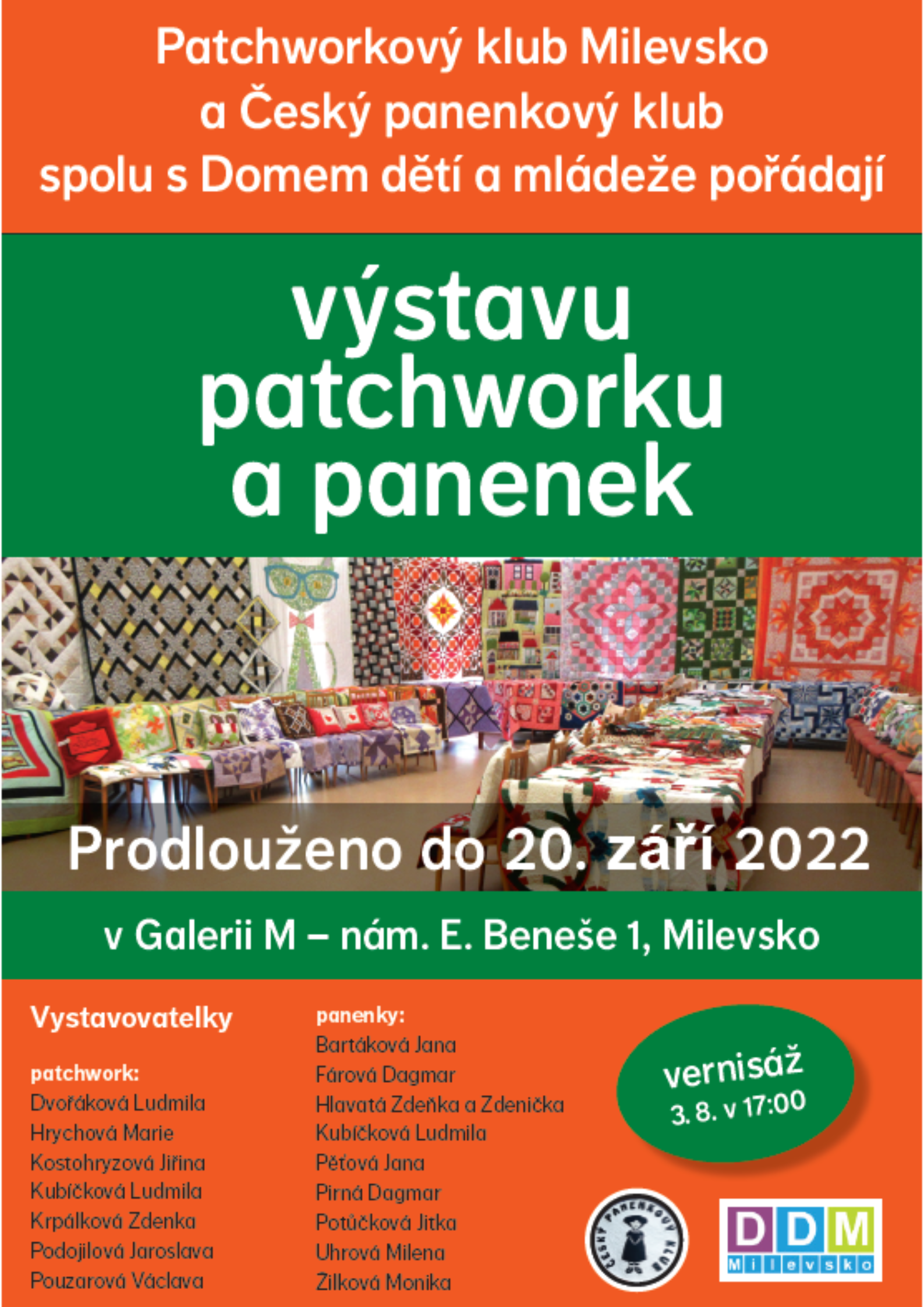 Plakát Výstava Patchworku a panenek - Prodlouženo