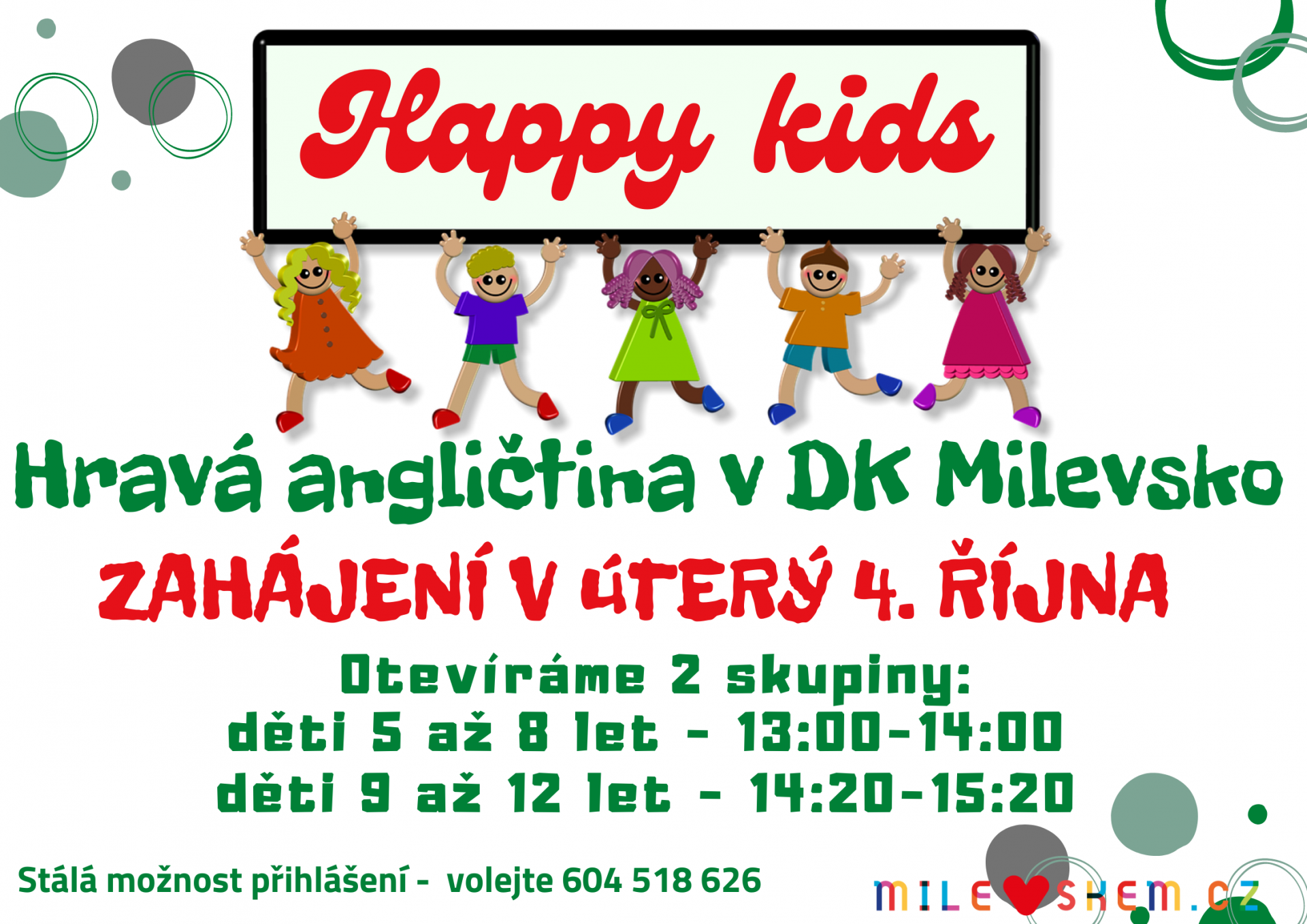 Plakát Happy Kids - hravá angličtina - zahájení