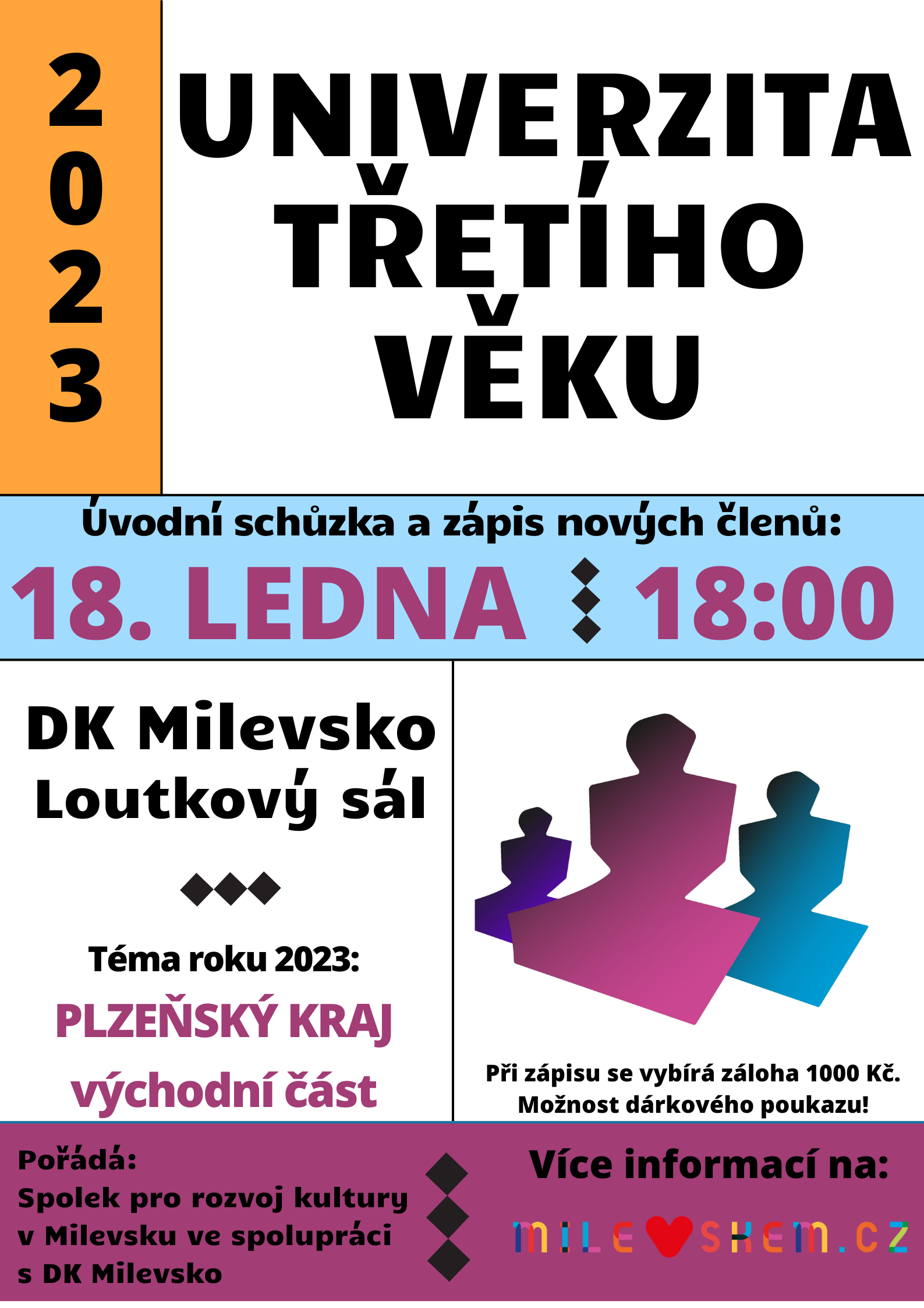 Plakát Univerzita třetího věku - úvodní schůzka