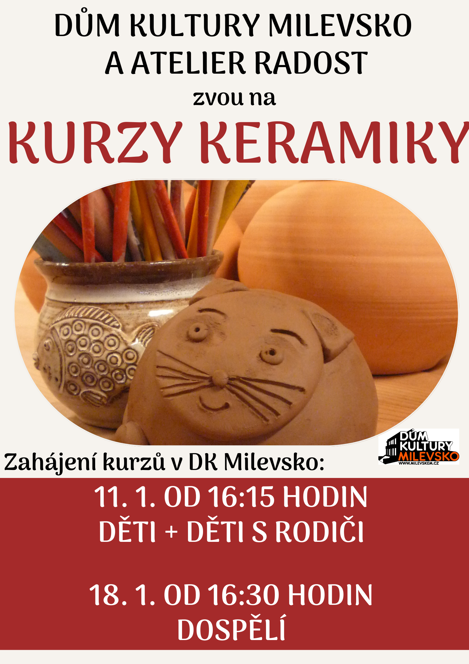 Plakát Kurz keramiky pro dospělé