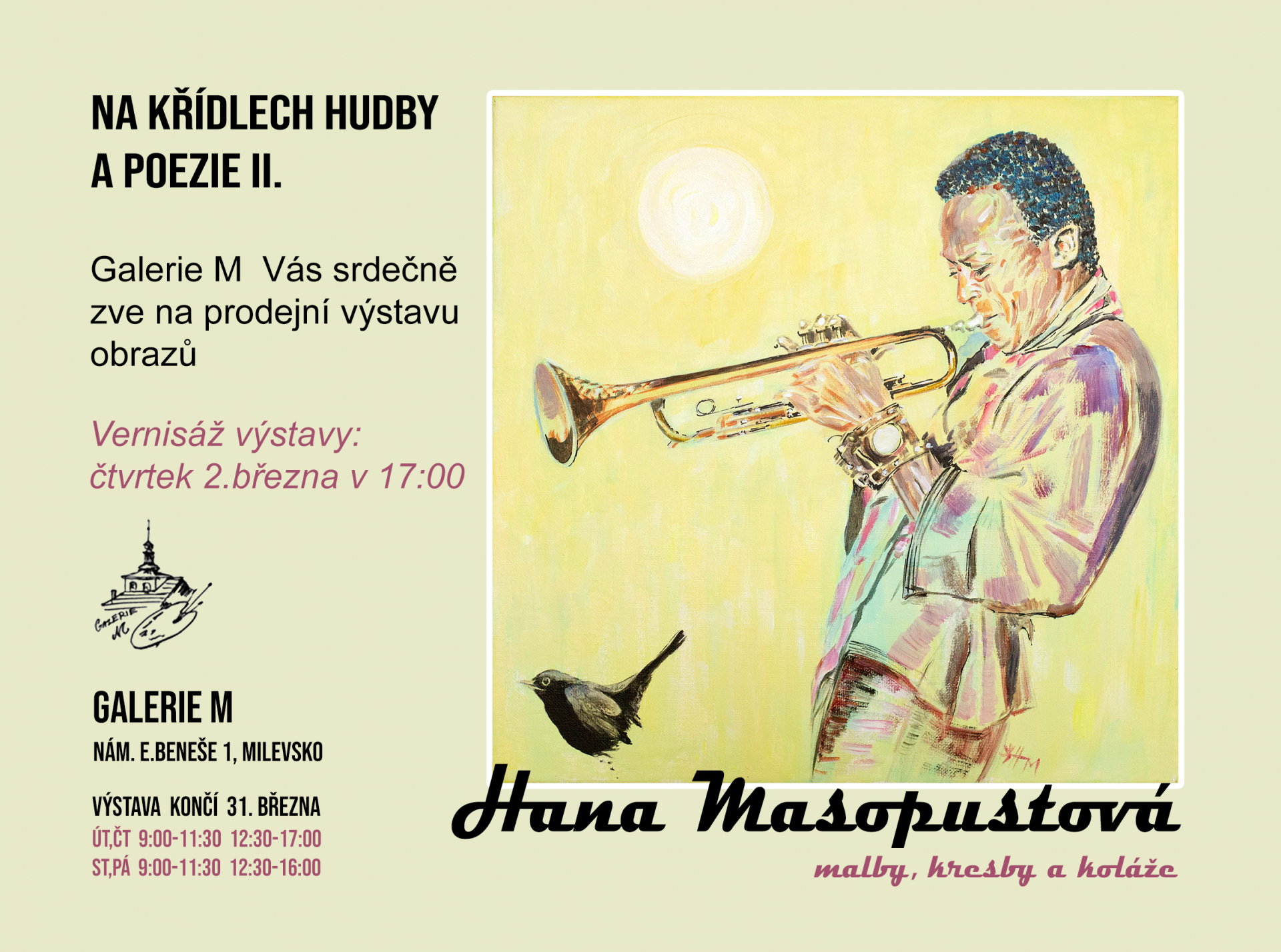 Plakát Vernisáž výstavy Na křídlech hudby a poezie II.