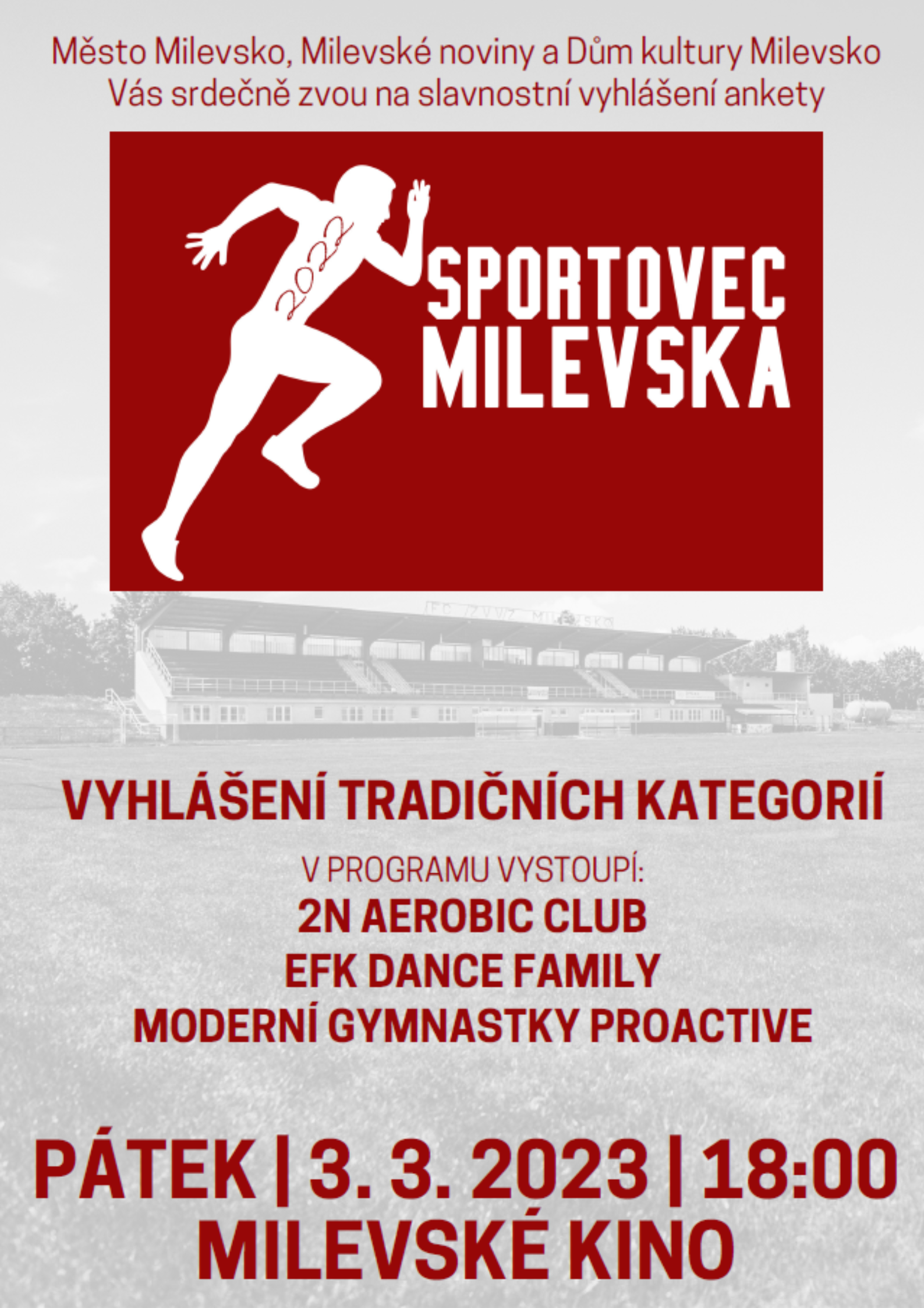 Plakát Sportovec Milevska 2022