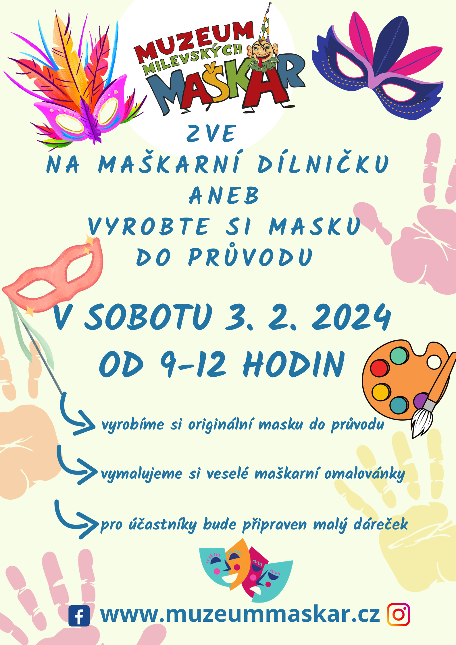 Plakát Maškarní dílnička aneb vyrobte si masku do průvodu