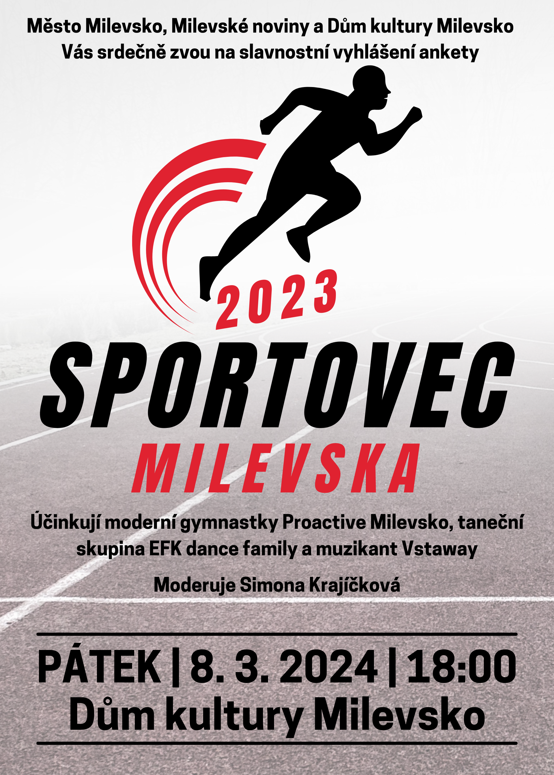 Plakát Sportovec Milevska 2023