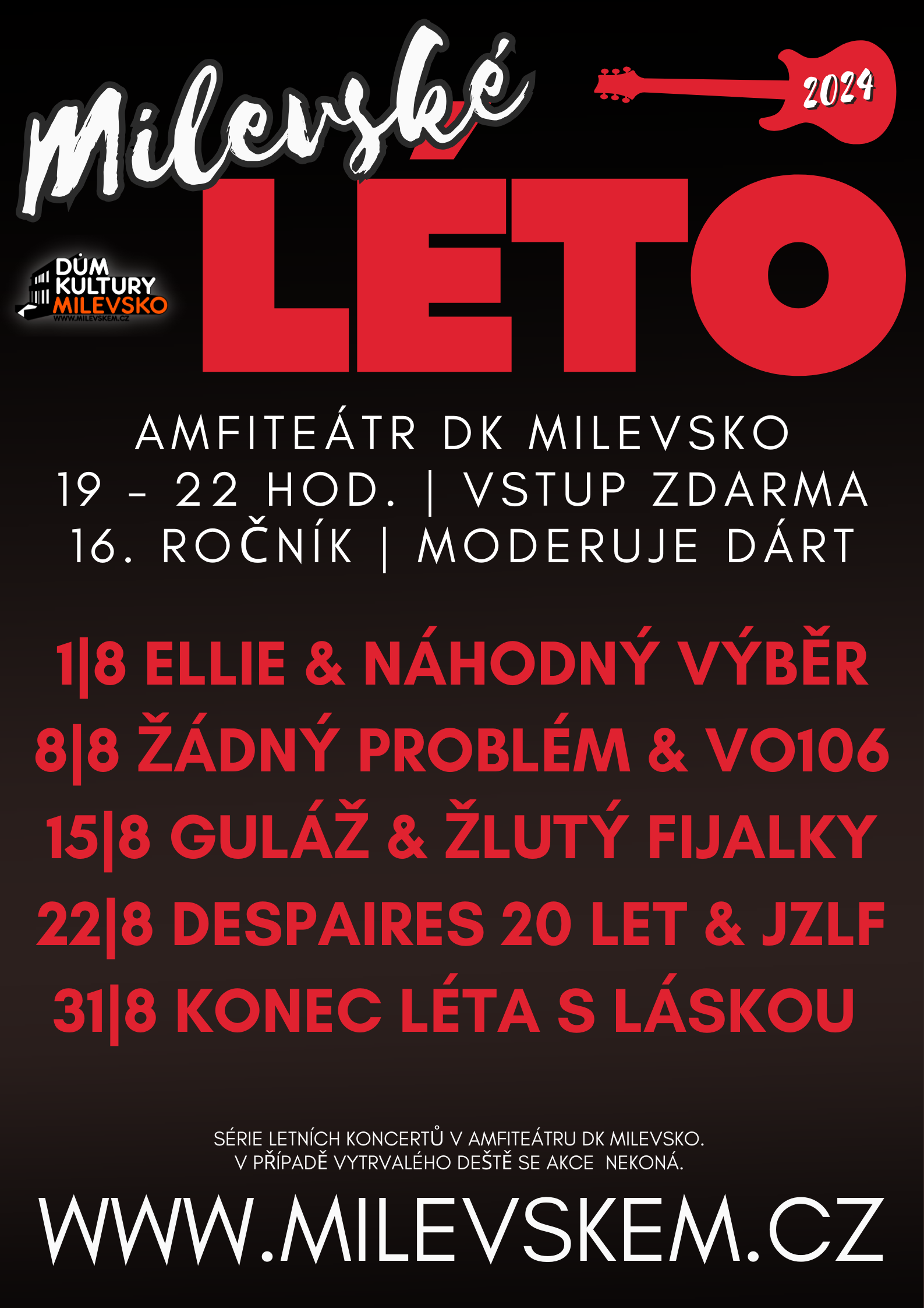Plakát Milevské léto - Despaires 20 let & JZLF