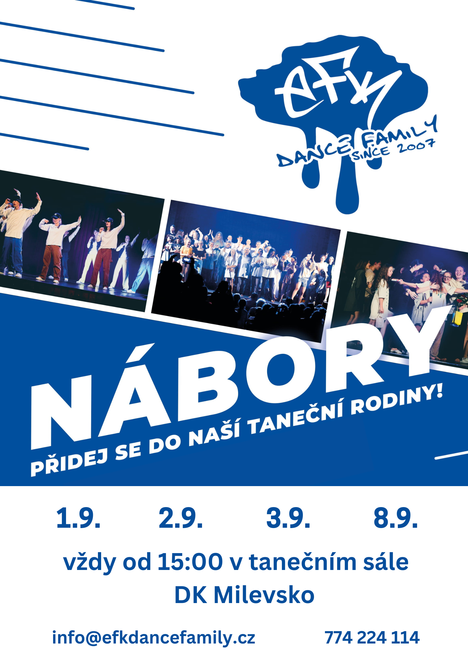 Plakát Nábory do taneční skupiny EFK