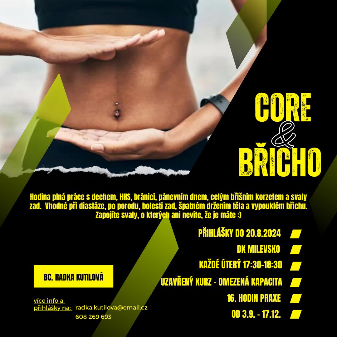 Plakát Core & Břicho - zahájení kurzu