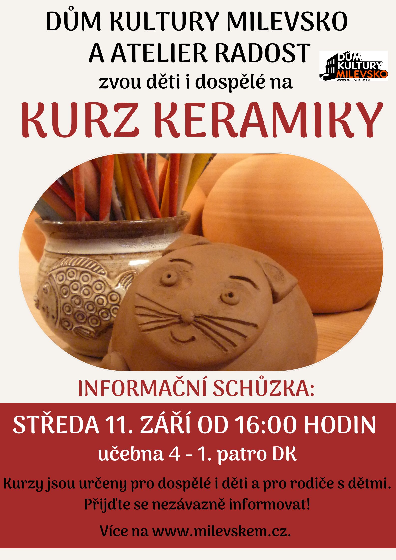 Plakát Kurz keramiky - informační schůzka