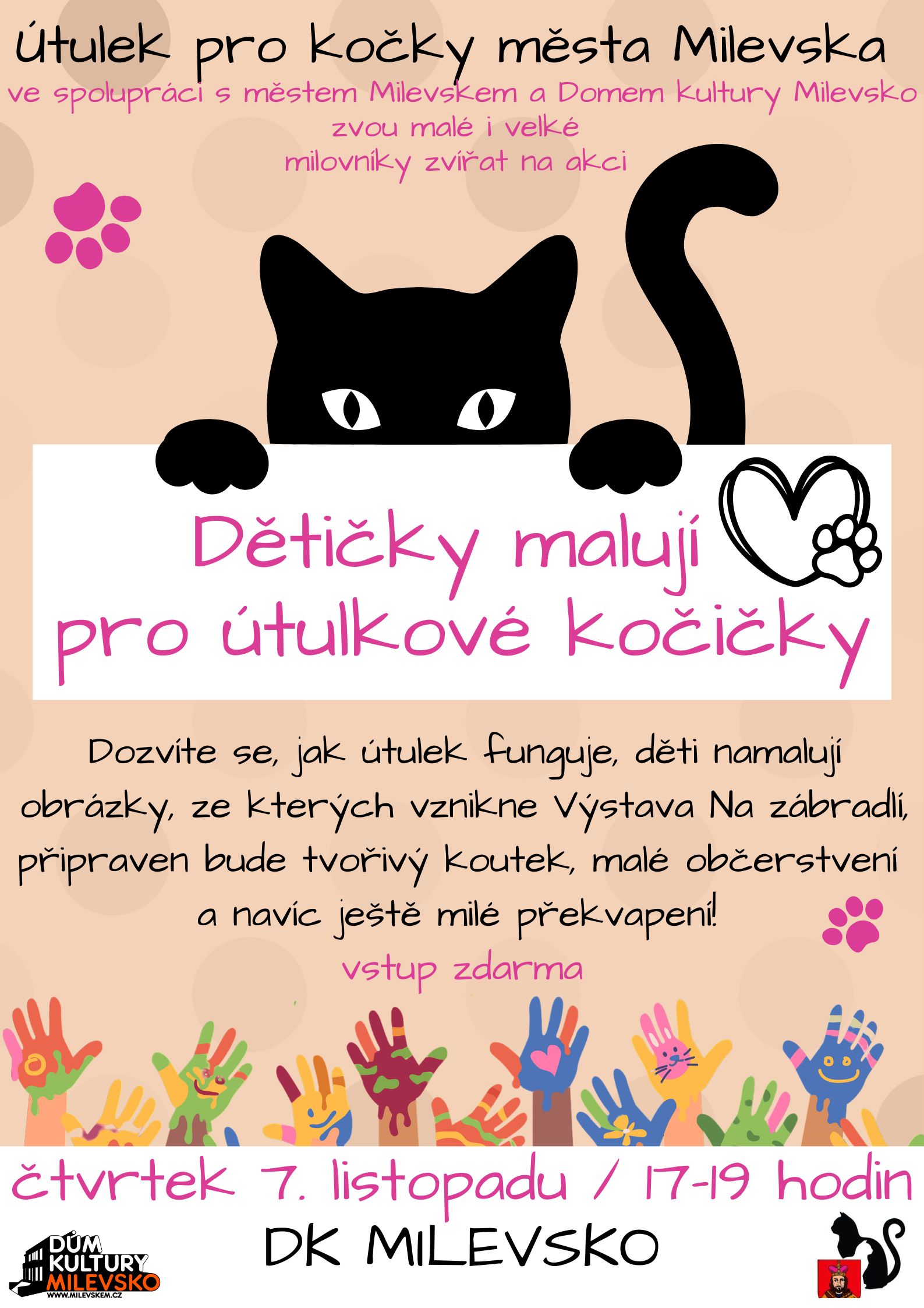 Plakát Dětičky malují pro útulkové kočičky