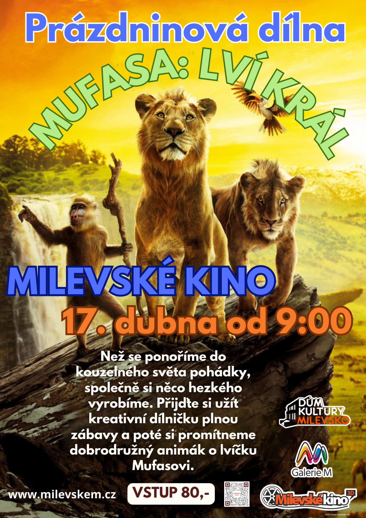 Plakát Prázdninová dílna + Mufasa: Lví král 