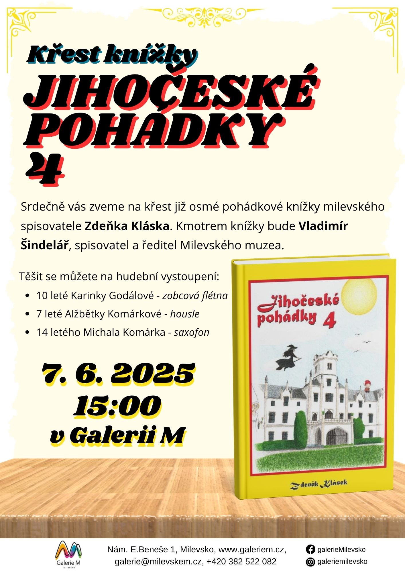 Plakát Křest knihy - jihočeské pohádky 4