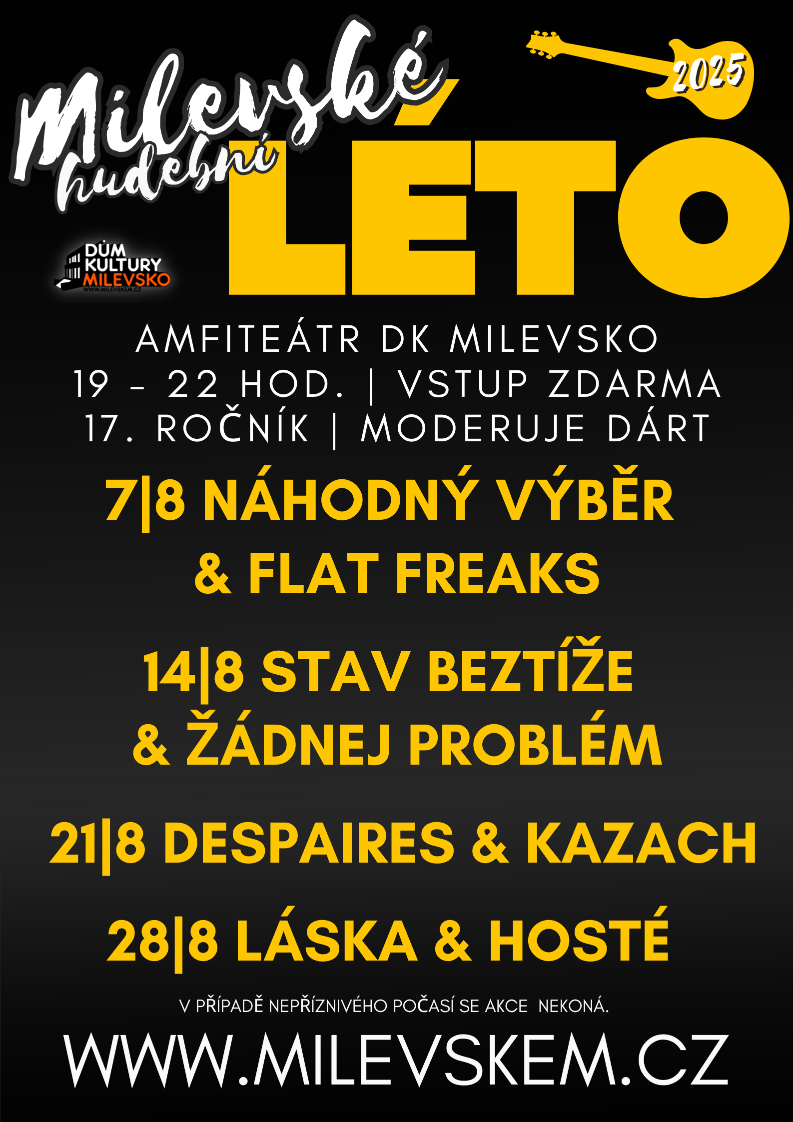 Plakát Milevské léto - Stav Beztíže & Žádnej problém