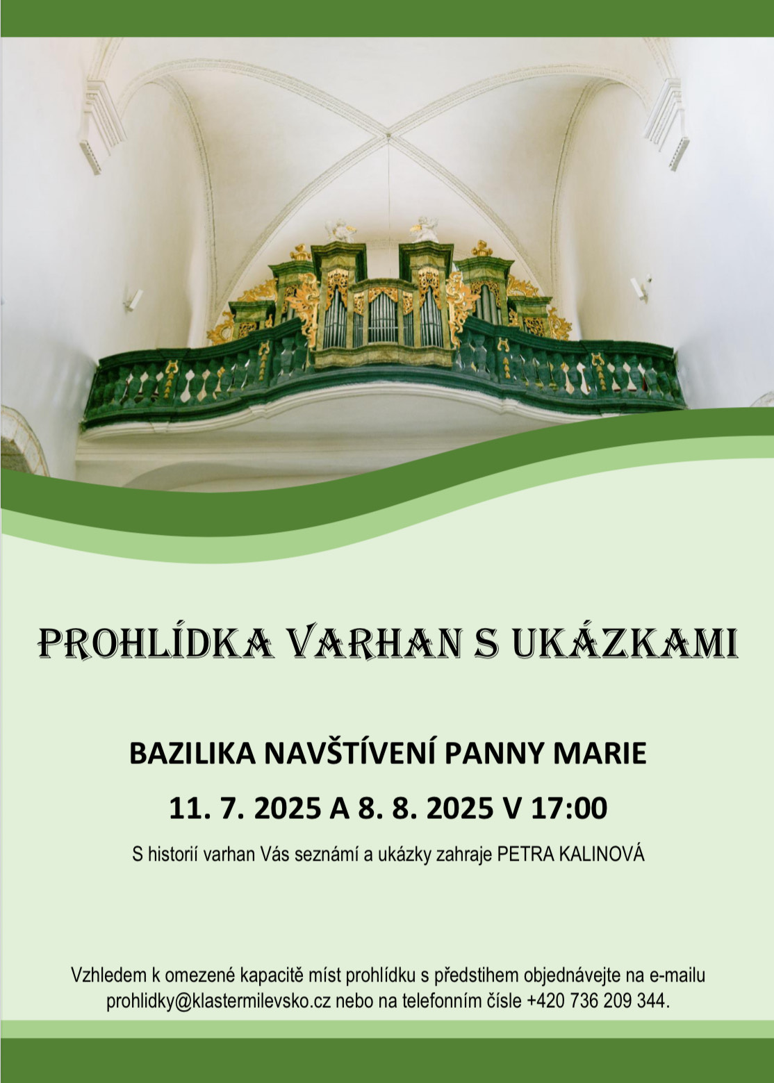 Plakát Prohlídka varhan s ukázkami