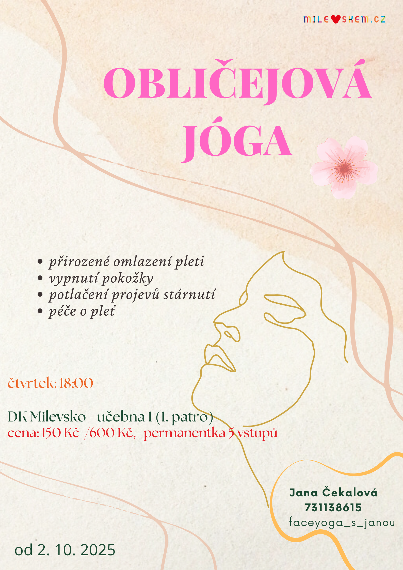 Plakát Obličejová jóga