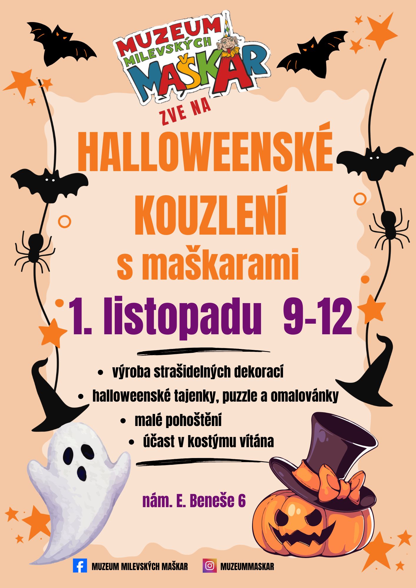 Plakát Halloweenské kouzlení s maškarami