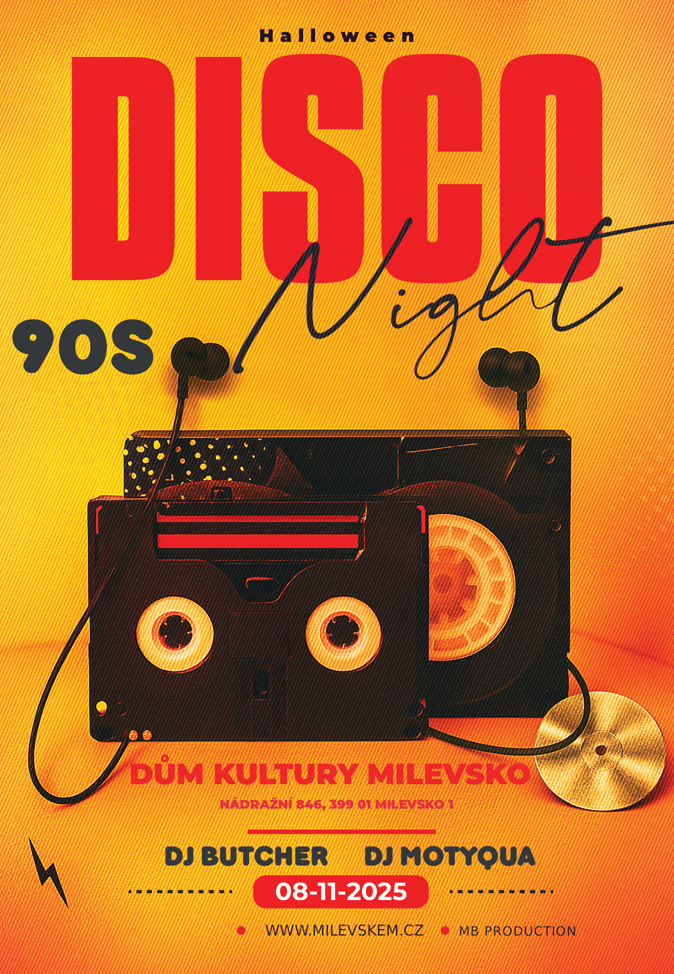 Plakát Halloween retro párty - 90s 