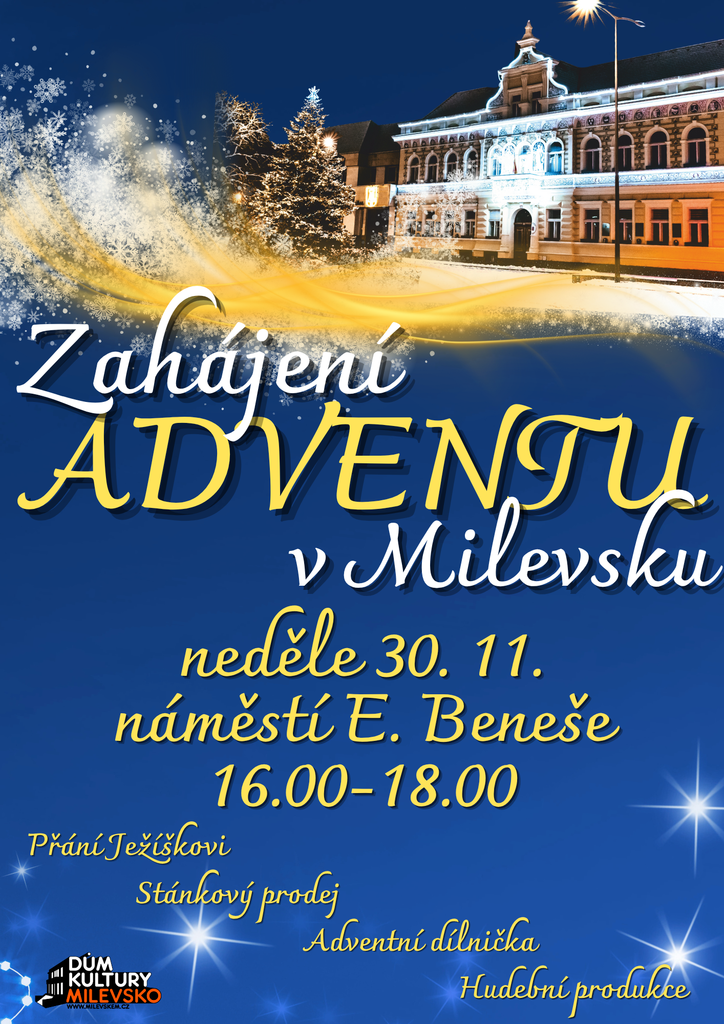 Plakát Zahájení adventu v Milevsku