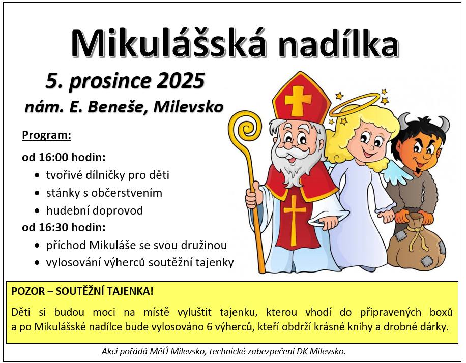 Plakát Mikulášská nadílka na náměstí v Milevsku