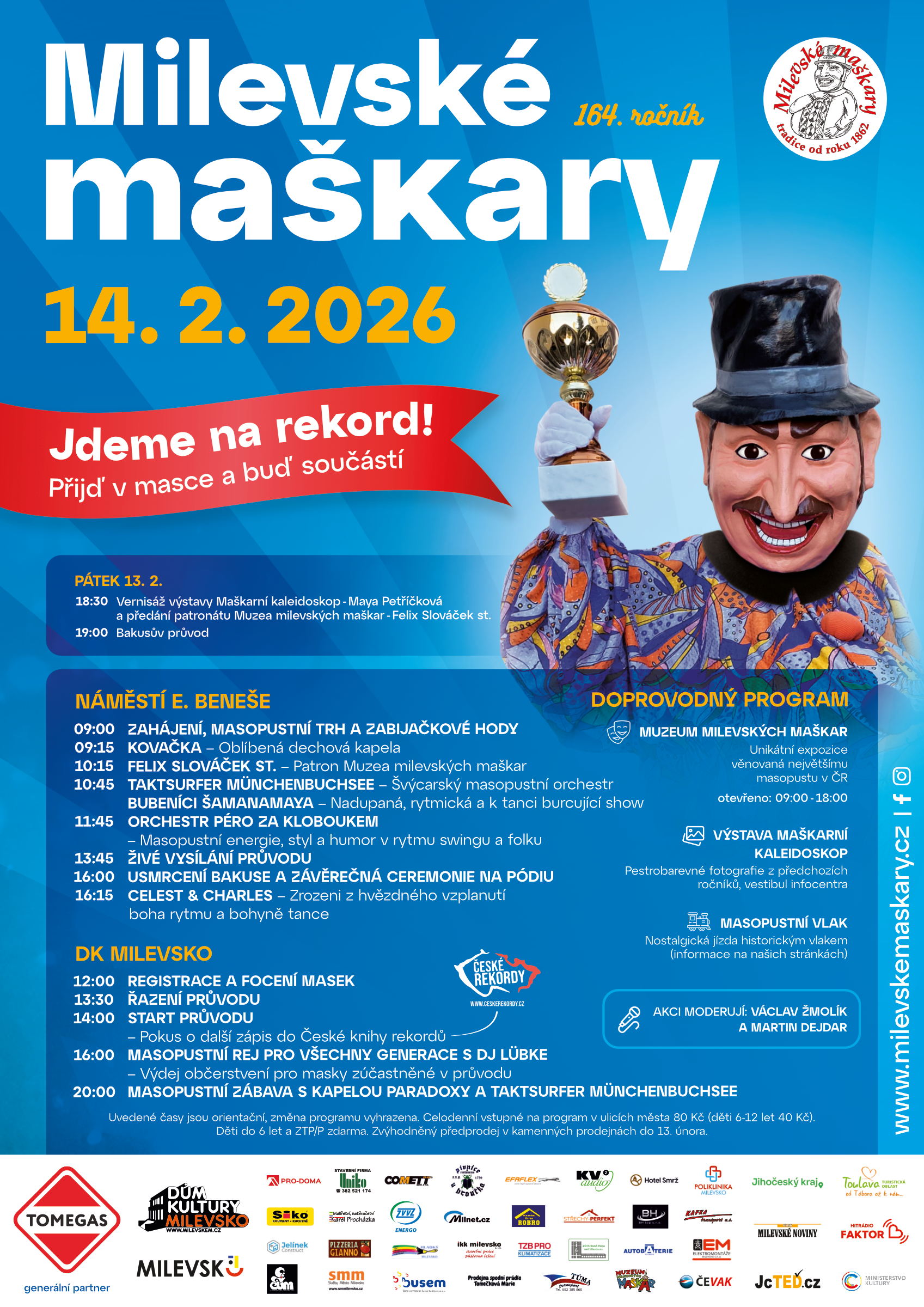Plakát Milevské maškary - Jdeme na rekord!