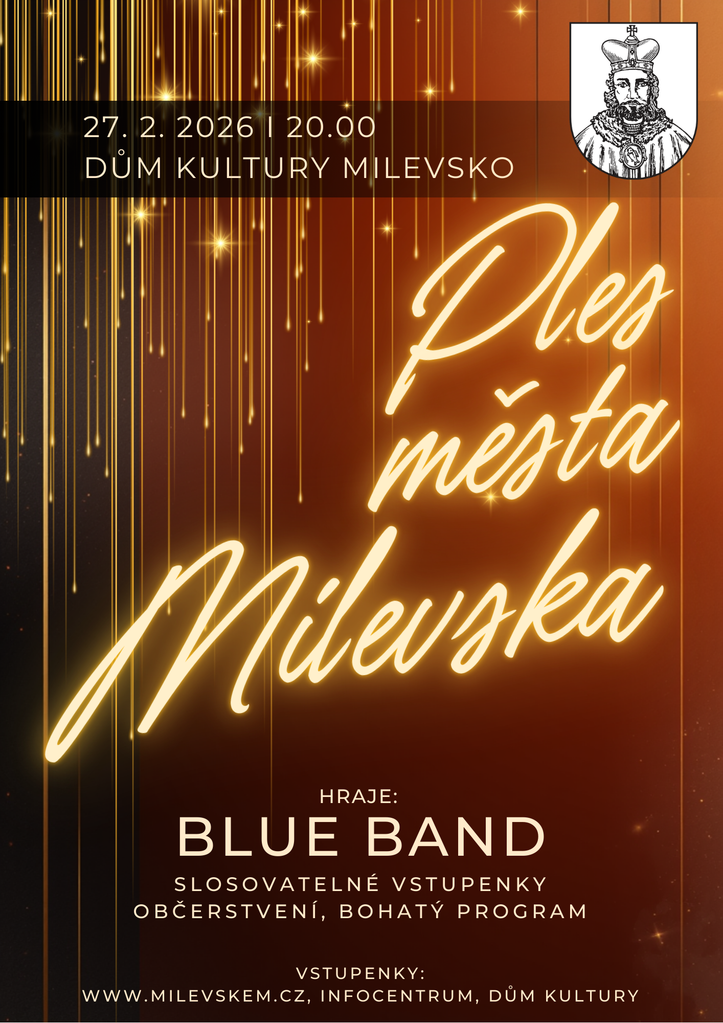 Plakát Ples města Milevska 2026