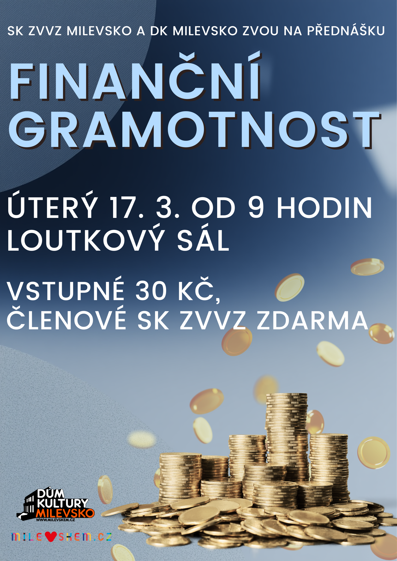 Plakát Přednáška Finanční gramotnost