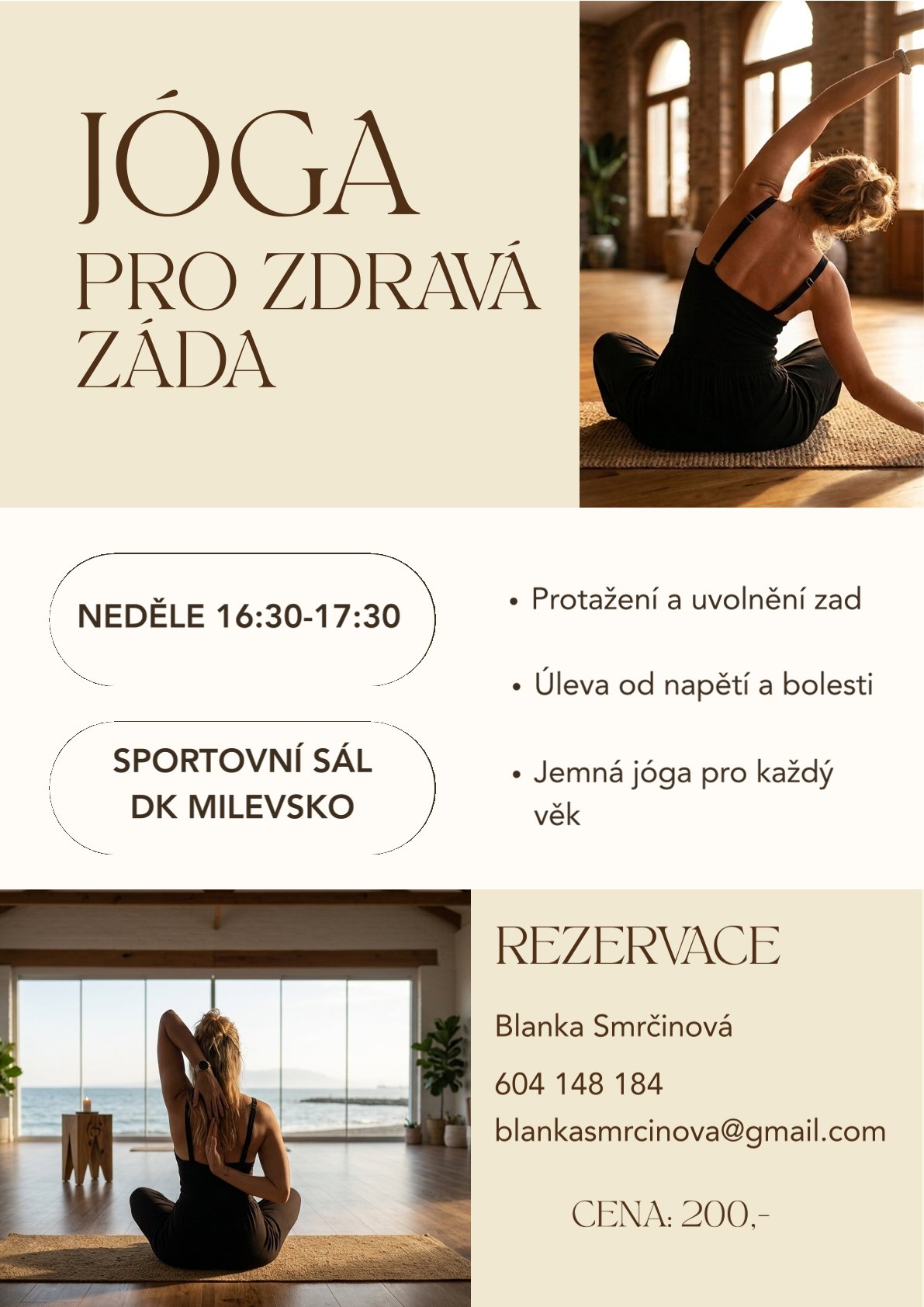 Plakát Jóga pro zdravá záda