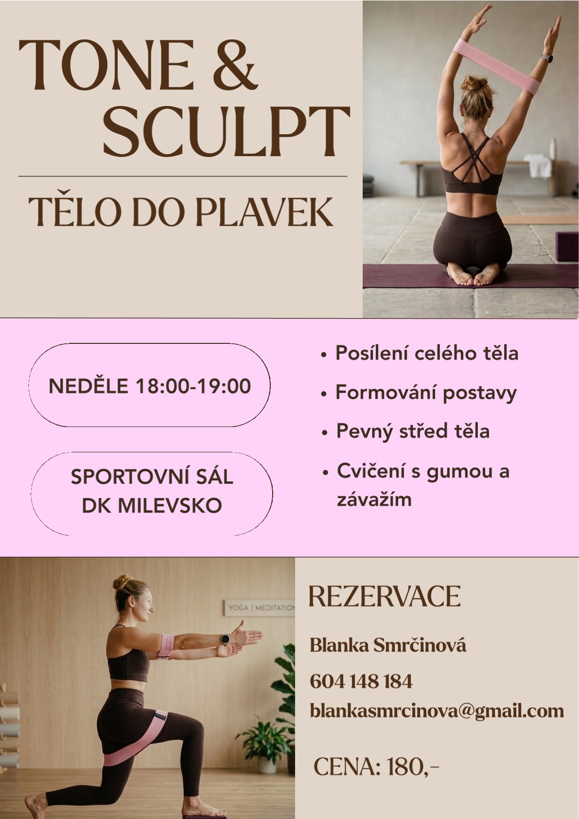 Plakát Tone&Sculpt - posilování s pomůckami 