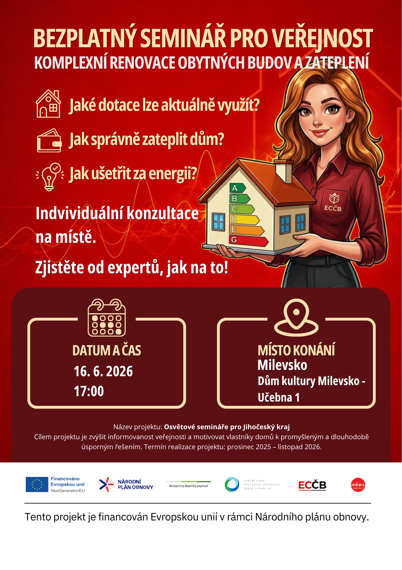 Plakát Seminář na téma „Komplexní renovace obytných domů a zateplení“