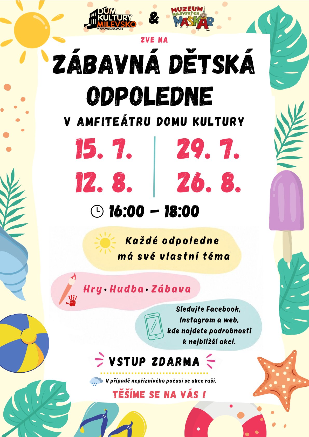 Plakát Zábavné dětské odpoledne v amfíku