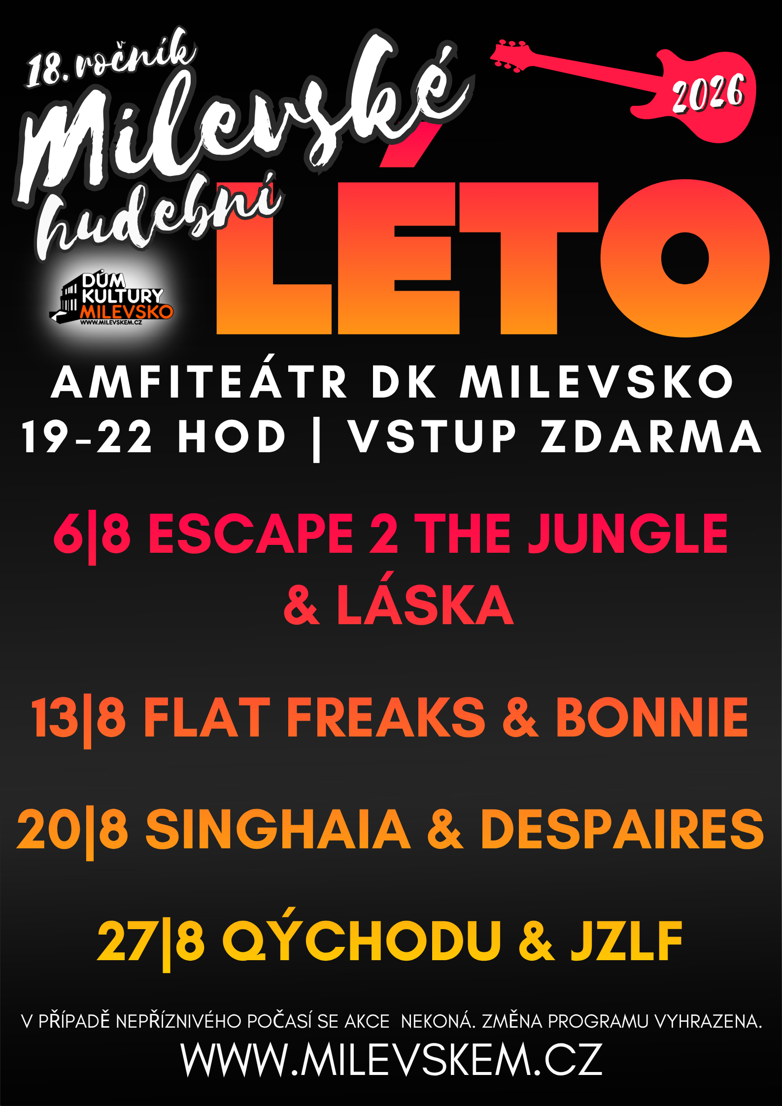 Plakát Milevské léto - Escape 2 The Jungle & Láska