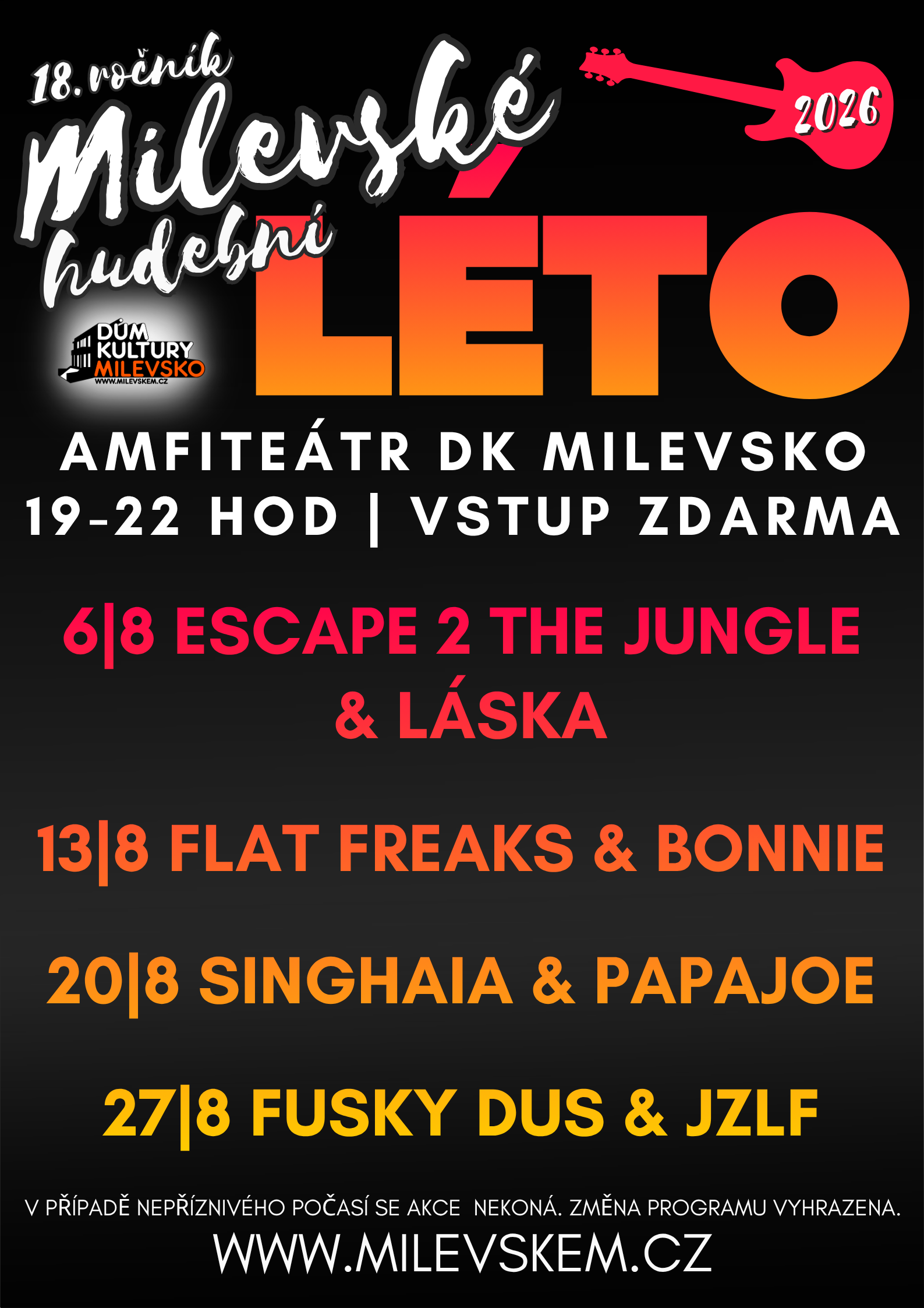 Plakát Milevské léto - Singhaia & Papajoe