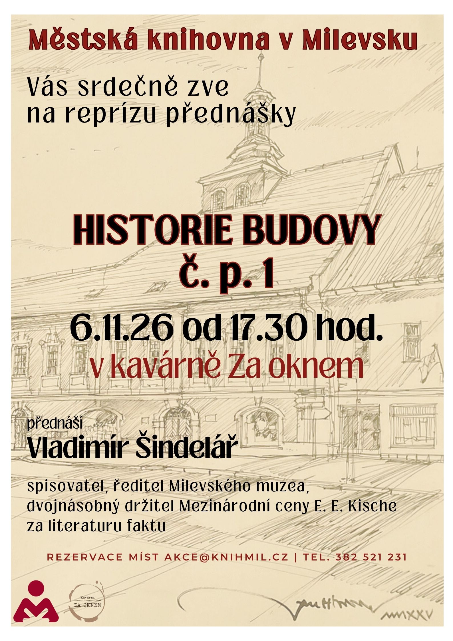 Plakát: Vladimír Šindelář: Historie budovy č. p. 1